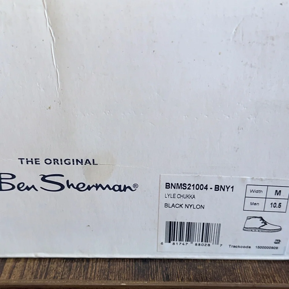 Ben Sherman Lyle Mens Black Fabric/Textit Chukka Boots Sneaker Mid Tops - 10.5